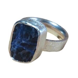 NWT Navy Blue Agate Ring, Statement Jewelry Accessories Sz 9 Boho Marian Raser